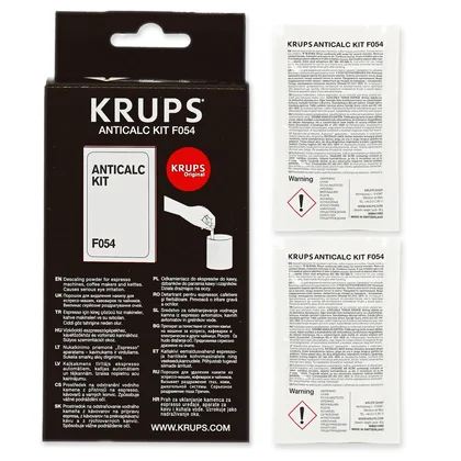 Odkamieniacz w saszetkach do ekspresu Krups 2 szt. z paskiem twardości wody F054001A
