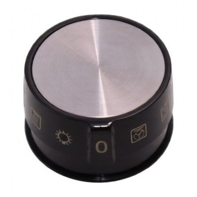 Pokrętło funkcji piekarnika czarne + nakładka inox 9064608