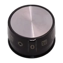 Pokrętło funkcji piekarnika Amica czarne z nakładką inox 9064608